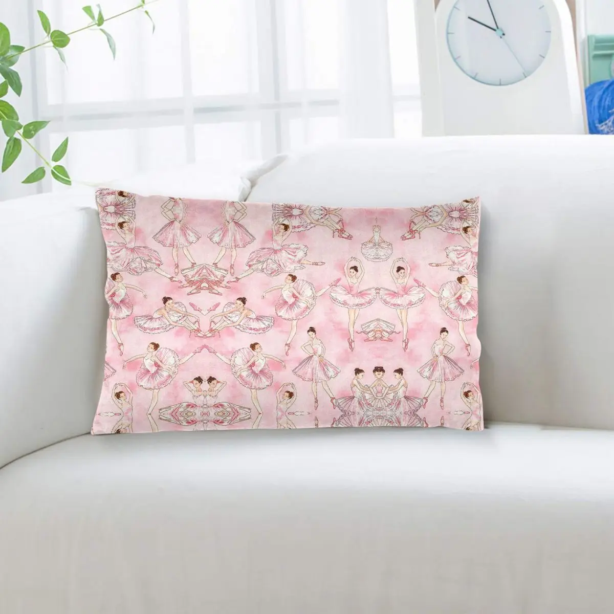 Ballet Dance Makes Me Free Ballerina Dancer Rectangle Pillowcase Cushion Cover Decor Bedroom Bed Home Comfort Throw Pillow