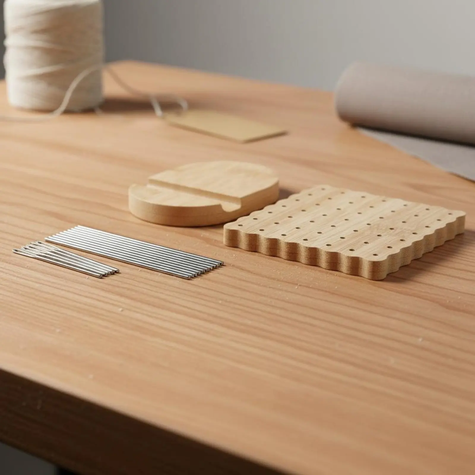 

Wooden Crochet Blocking Board Chamfered Holes Wooden Crochet Board with Pins Reusable Portable for Knitters