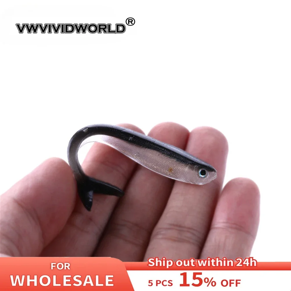 

VWVIVIDWORLD VH 10pcs Two-color Small Fish Lure Soft Bait 8cm/2g Fishing Loach Soft Bait Wholesale