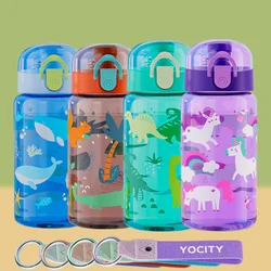 18.6oz Leakproof Cartoon Water Cup Portable Water Bottle With Rope Easy-to-Carry For Outdoor Travel Back to School Essentials