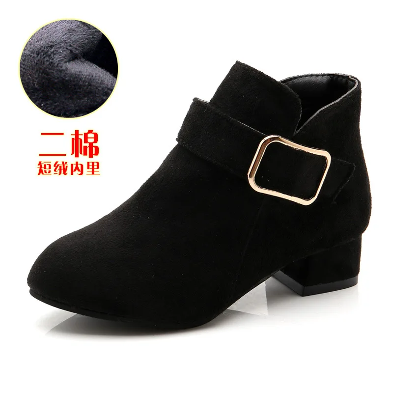 High Heels Kid Boot Girl Shoes For Children Warm Winter Autumn Red Ankle Boots Sneakers Suede 2021 3 4 5 6 7 8 9 10 11 12 Years