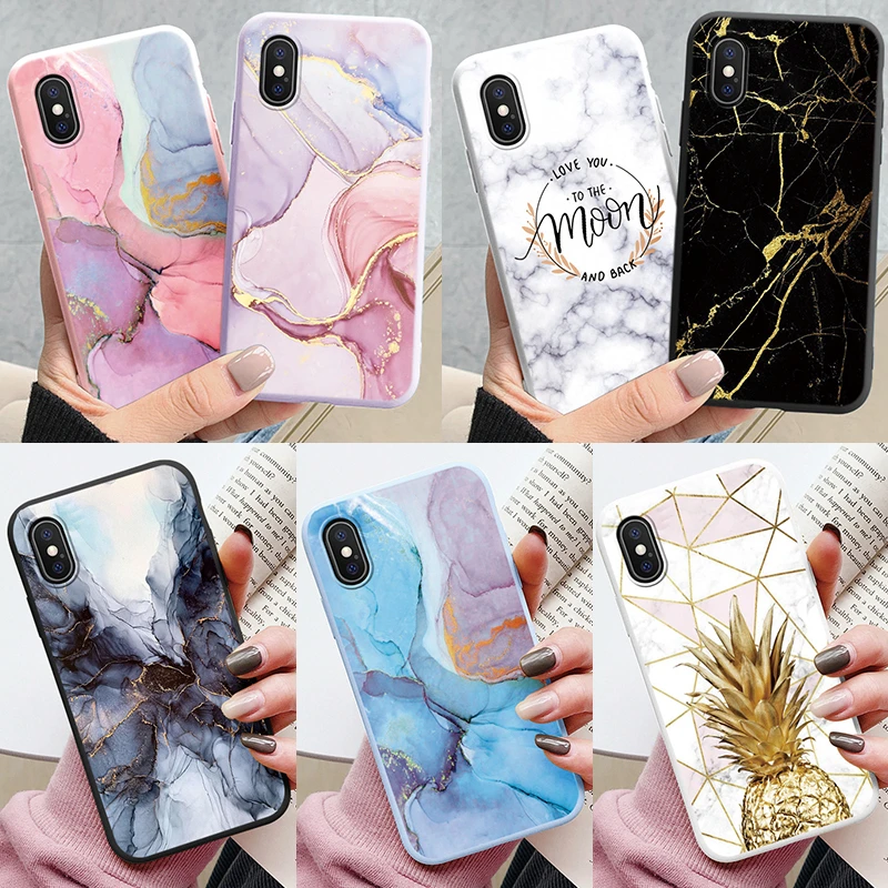 Fashion Marble Cover For iphone X XS MAX Soft Protective Cases Silicone Coque Bumper Fundas For iphone X XSMA iphoneX Shell Bags