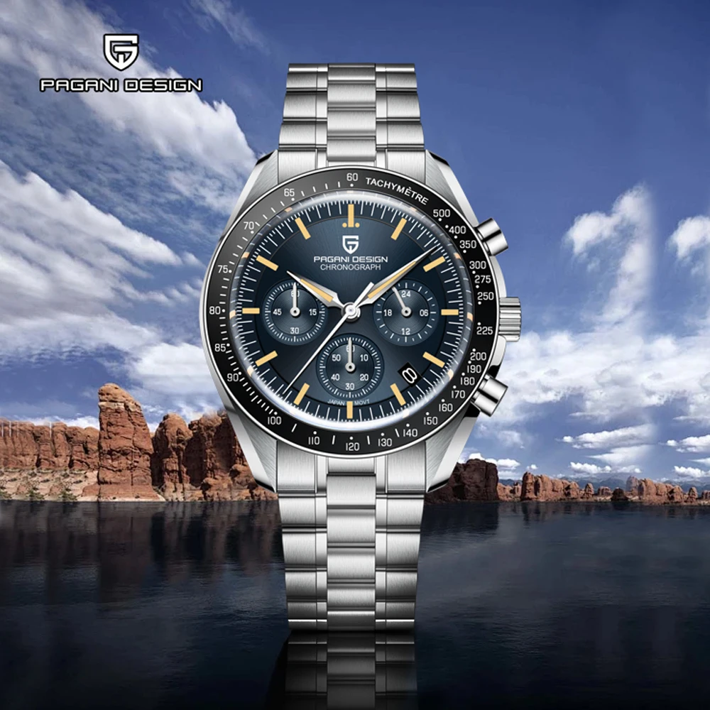

2025 New PAGANI DESIGN Moon Men's Watches Luxury Watch Men Quartz Wristwatches Chronograph AR Sapphire Waterproof Luminous Clock