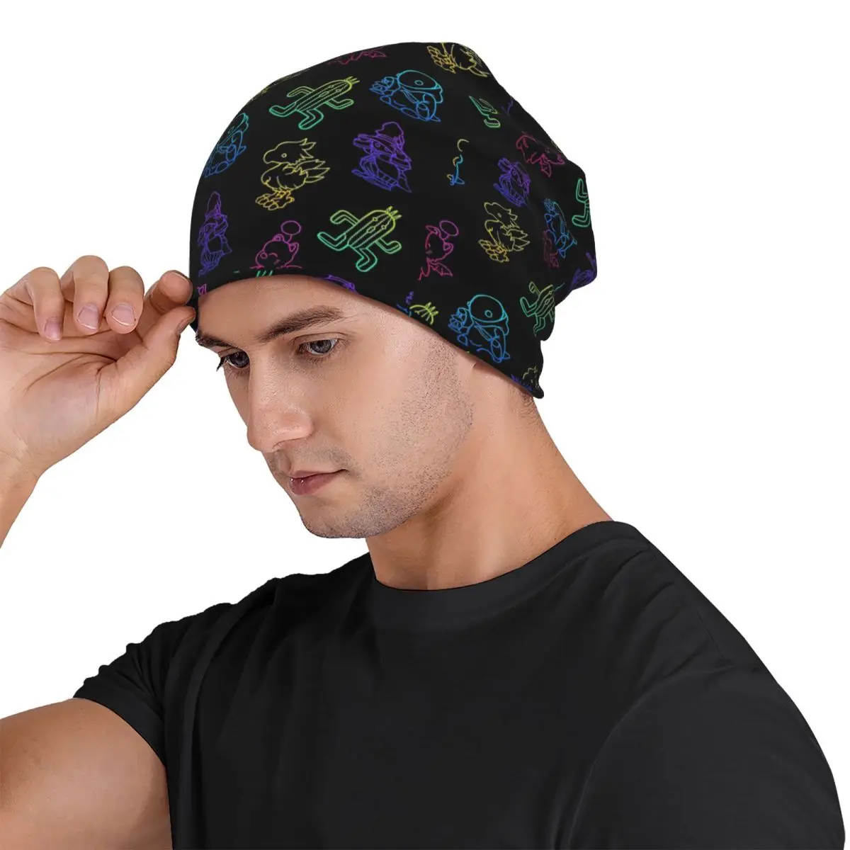 Final Fantasy Outlines Unisex Adult Beanies Caps Knitted Bonnet Hat Warm Fashion Autumn Winter Outdoor Skullies Hats