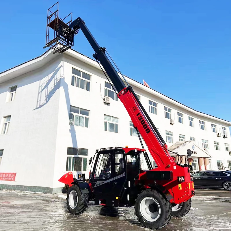 Chinese Style Telescopic Handler 17m 4.5T Boom Lift Forklift 4WD Rotating Telehandler Loader Heavy Duty Machine