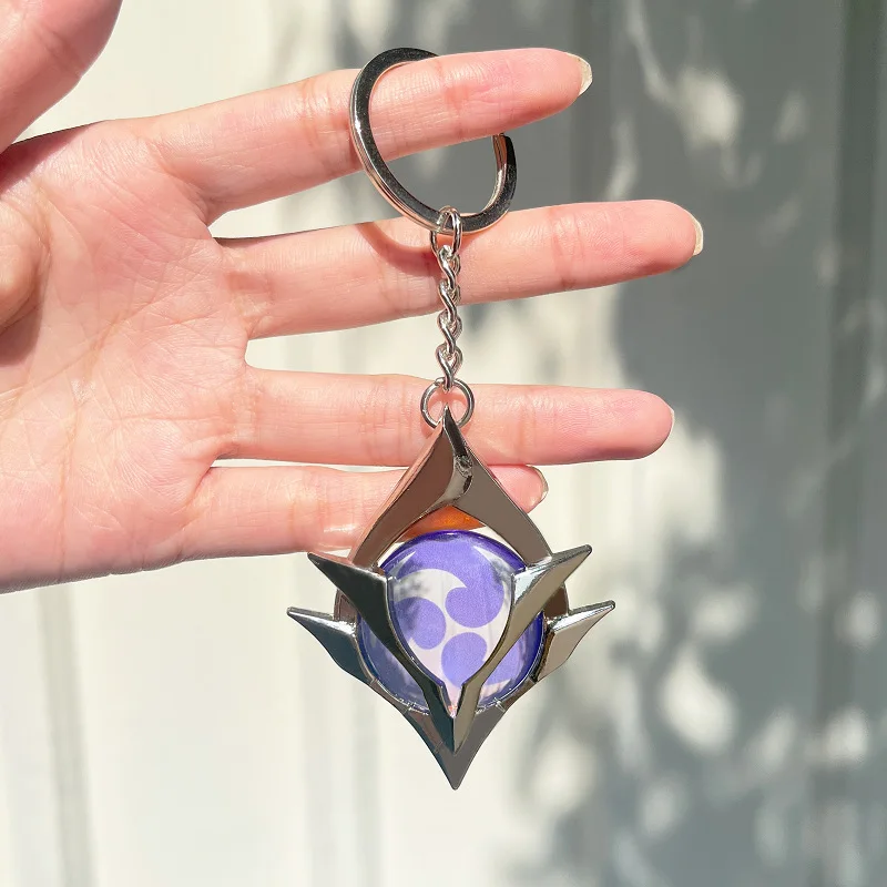 Genshin impacto snezhnaya tartaglia childe água luz pervious chaveiro 7 elemento olho de deus original cosplay brinquedo chaveiro