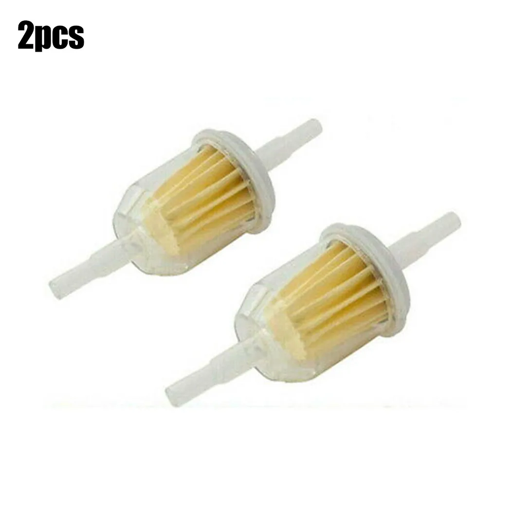 2 Pack Fuel Filter for Lawn Mowers and Small Engines with Dual Hose Size Fitment 6mm 1/4 inch and 8mm 5/16 inch Inline Design