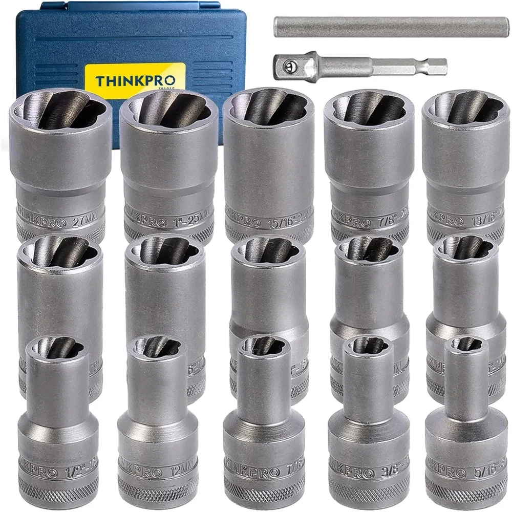 

Набор экстракторов для болтов, комплект для снятия стопорного колеса из 17 предметов, набор экстракторов для ушек гаек с приводом 1/2 дюйма, съемник гаек для снятия поврежденных, Fr