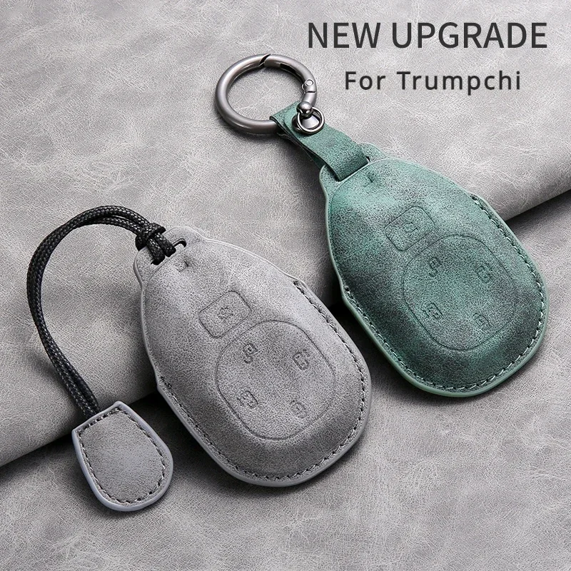 

Leather Car Remote Key Case Cover Car Key Case Cover Shell Fob Keyring for GAC Trumpchi E8MAX E8PRO