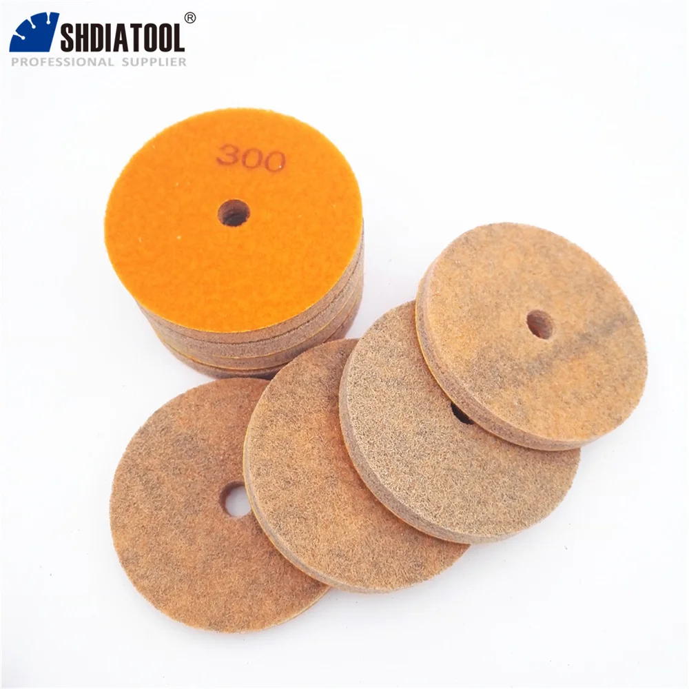 DIATOOL 10 cái 4 inches Kim Cương Sponge Đánh Bóng Pads Cho Đá Mềm Đá Cẩm Thạch Đá Nhân Tạo Terrazzo Grit #300 Đường Kính 100 MÉT