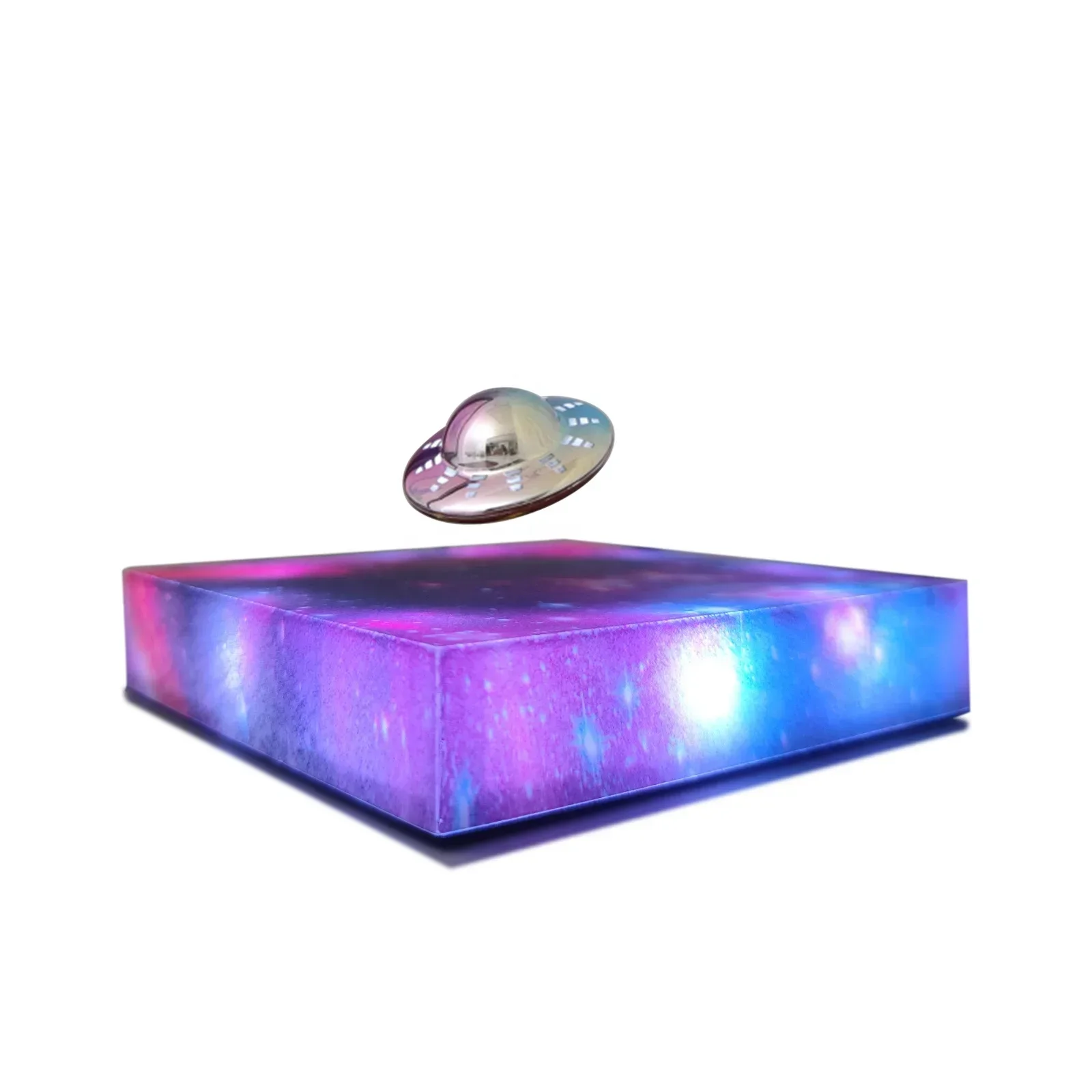 Explore the Mystical Cosmic Wonder Floating Light UFO with Starry Sky Design  Perfect for Desk Decoration and Personalized Gifts