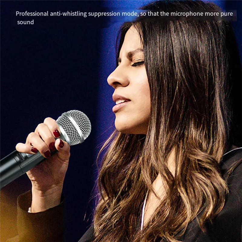 

1Set Wireless Microphone System Professional 2 Channels Mic Handheld Karaoke Mic For Party Meeting Church Show Home-A31R