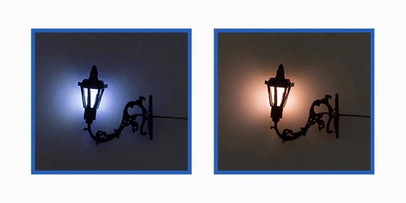 3 teile/los Mini Skala 1:87 Wand Lampe Modell Kits Gebäude Sand Tisch Beleuchtung Materialien 3V Led Licht Diorama Zubehör – Detail 3