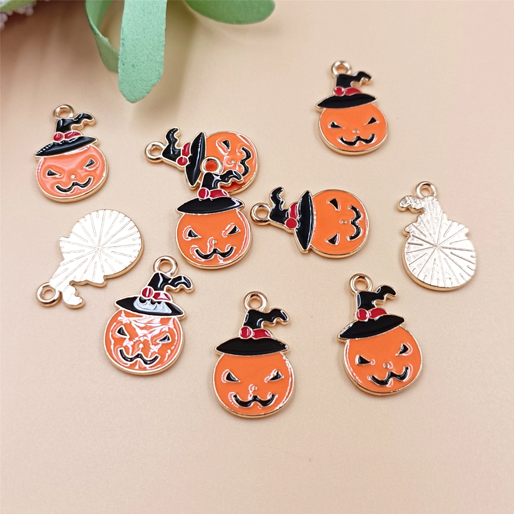 10 pz/borsa Halloween Pumpkin Ghost lega pendente gocciolante perline orecchini fai da te portachiavi accessori materiali fatti a mano