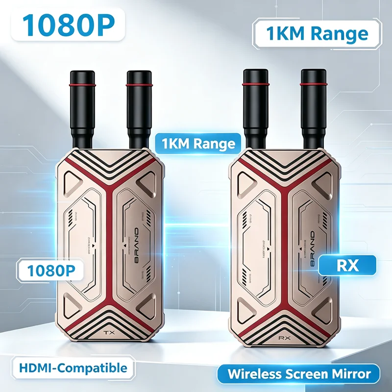 Dual Antenna 1000M Wireless HDMI Compatible Transmitter Receiver 1080P 60Hz Lossless AV Transmission No Wiring for Home Theater