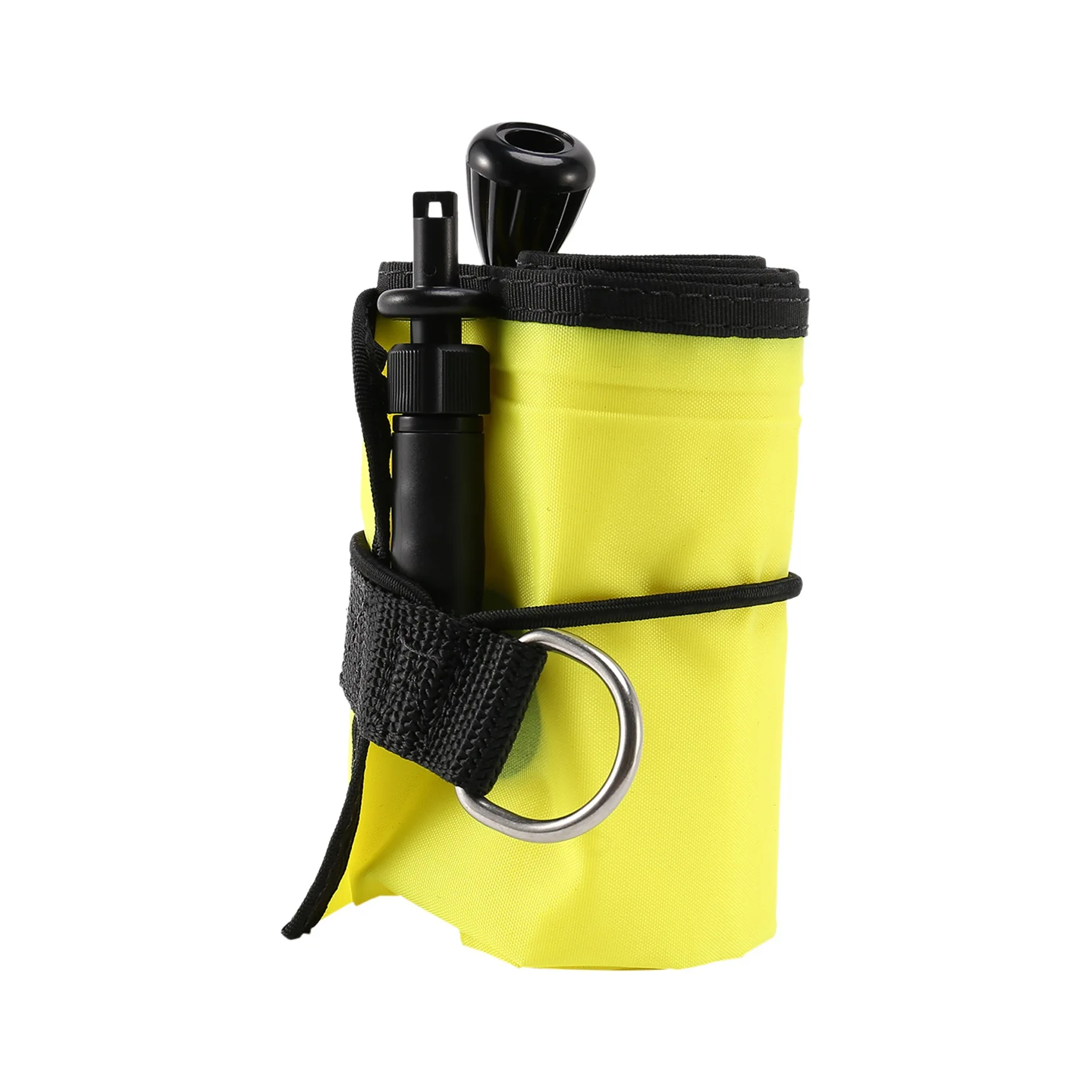 1M Scuba Diving Inflatable SMB Surface Signal Marker Buoy Visibility Float Signal Tube Sausage,Yellow Rich