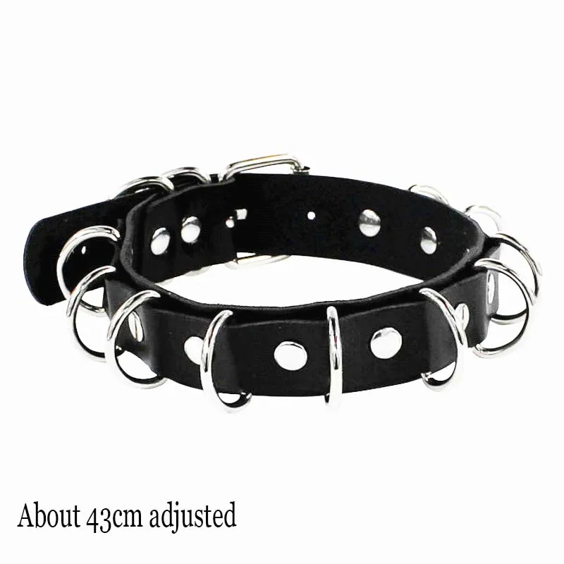 Frau Schwarz Punk Choker Kragen Halskette Sexy PU Leder Herz Lock Schlüssel Spike Chocker Gothic Cosplay Zubehör Partei Schmuck