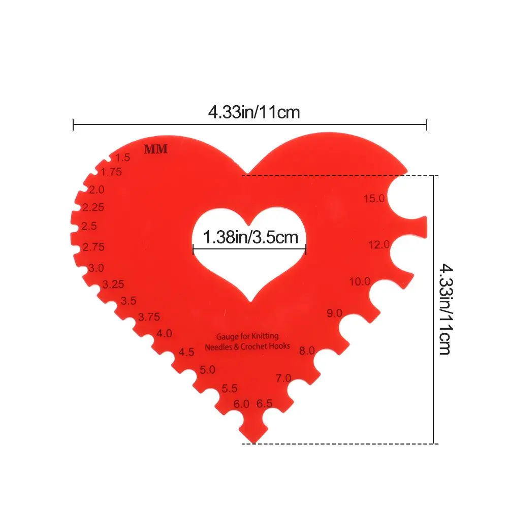Практичная овечья голова, линейка в форме сердца, инструмент, линейка, крючки для вязания спиц