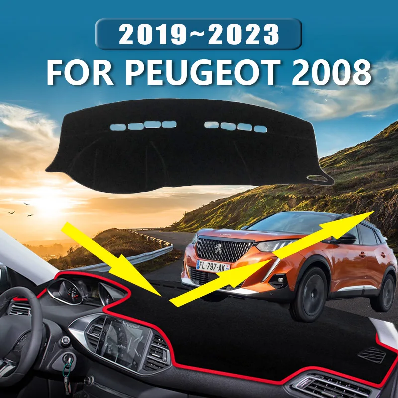 

Коврик для приборной панели Peugeot 2008 P24 Mk2 2019 ~ 2023 2020 2022, устойчивый к высоким температурам, коврик для хранения, ковер, автомобильные аксессуары