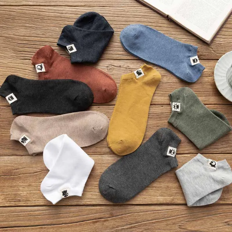 

Мужские носки большого размера, дышащие носки до щиколотки, короткие милые Happy Calcetines, дезодорирующие низкие носки Bigfoot, мужские 44 45 46 EU 42-48