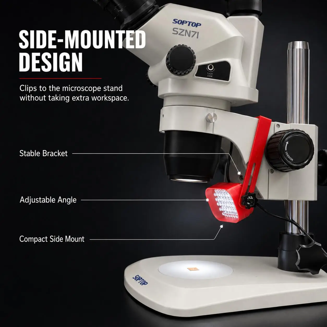 FX18 Dimmable LED Microscope Side Light USB Powered Adjustable Fill Lamp for PCB Motherboard Repair Microscope Workstation