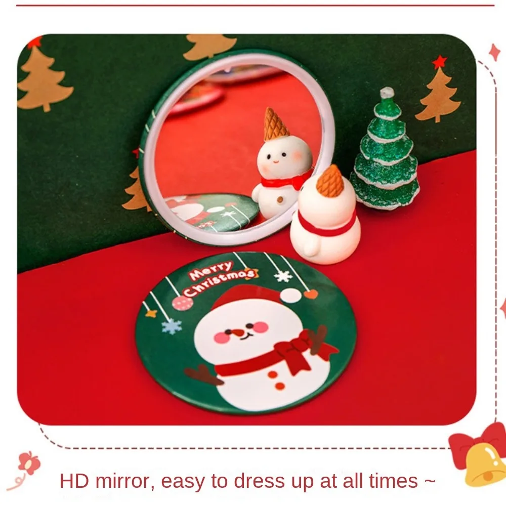 High Definition Compact Pocket Mirror Hand-held Easy To Carry Vanity Mirror Creative Christmas Pocket Make-up Mirror