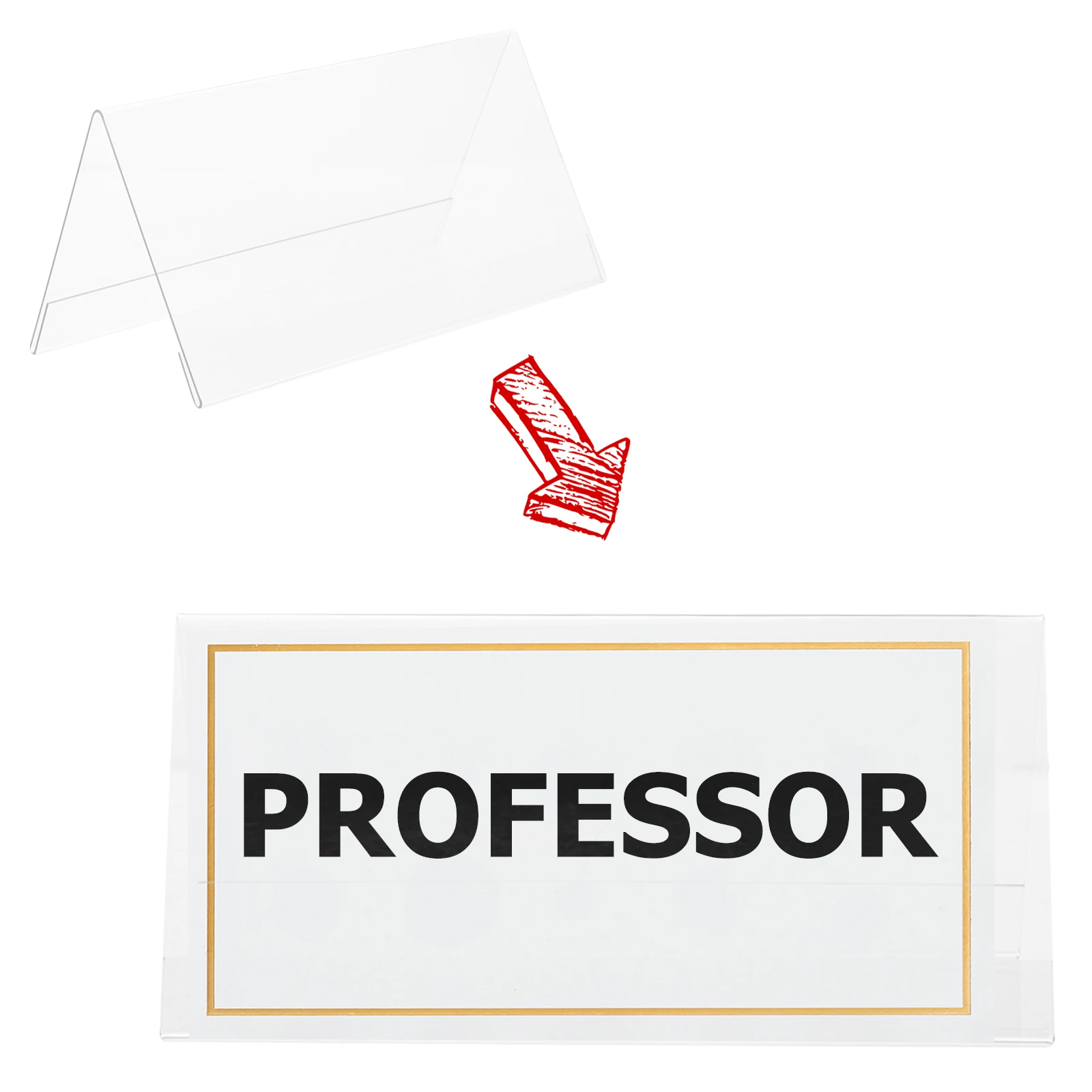 

Acrylic V-Shaped Table Cards 10x18cm 2mm Transparent Triangle Name Plates for Meetings Banquets Weddings Parties Desk Holders