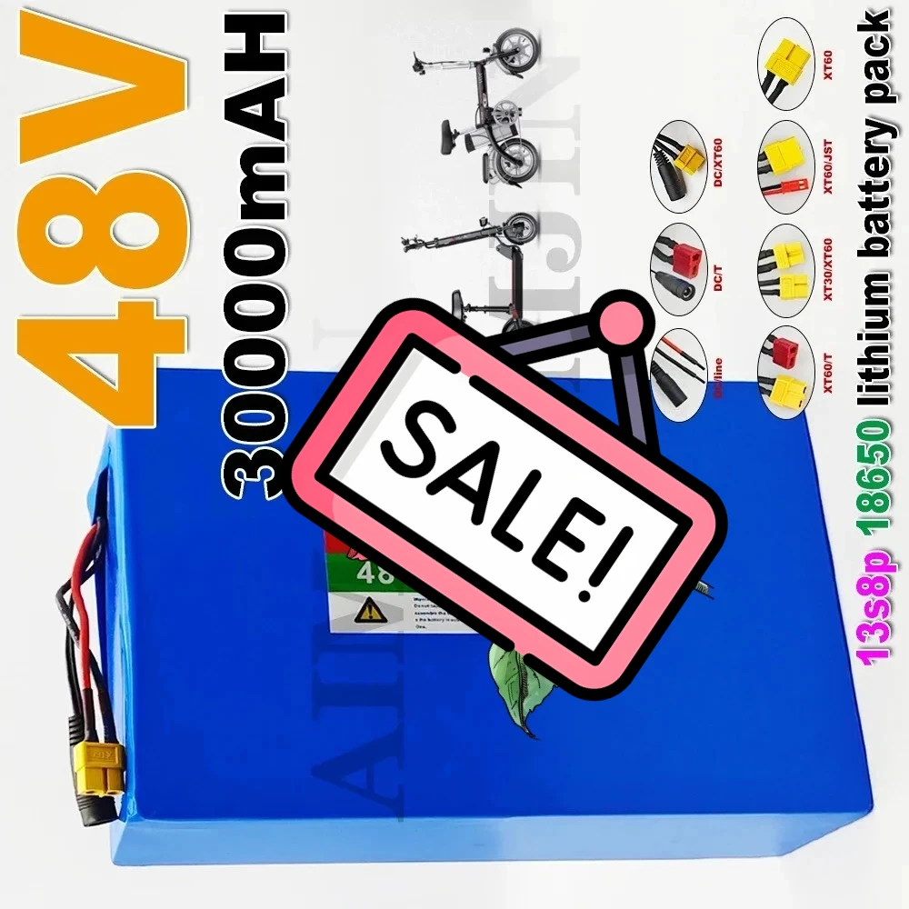 

Lithium ion Battery 48V 30ah 13s8p battery pack 48V 30000MAh for Scooters, Bicycles Battery Built in BMS