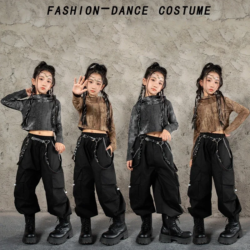 

Kids Hip Hop Jazz Dance Costume Girls Kpop Outfit Children'S Ballroom Dance Clothing Stage Suits Street Dancewear