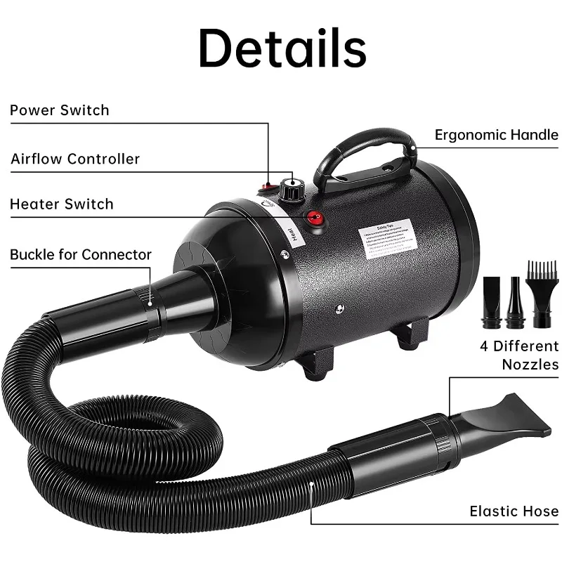 pet blower Velocity Pet Dog Grooming Machine Products Blower Air Dryer Water Speed Blower Mute Pet Dog Hair Grooming Dryer