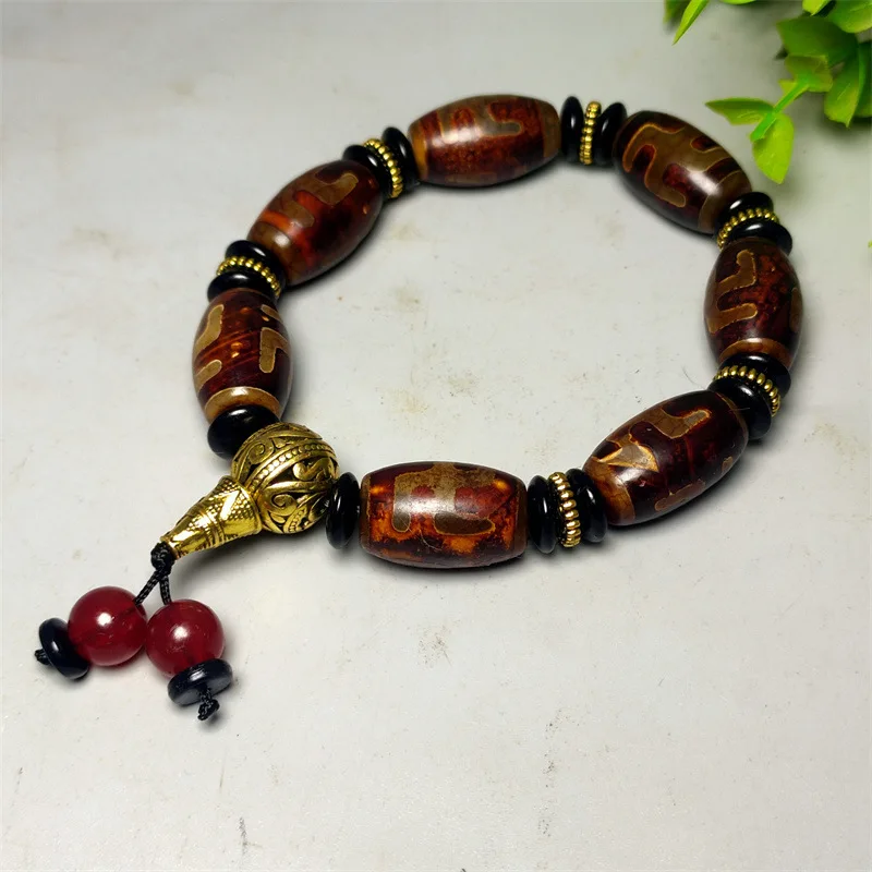 سوار اليشم على الطراز التبتي ، 10 آلاف حبة ، عقيق عتيق ، ممر طريق ، مجوهرات العقيق #5