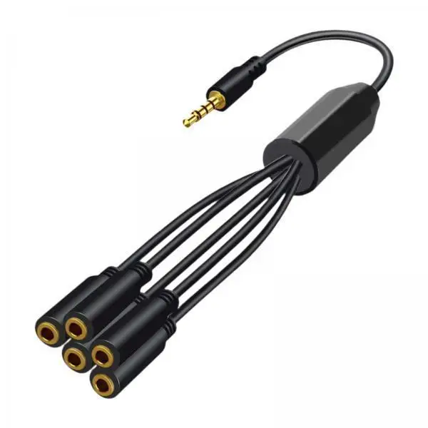 Portable Headphone Splitter Audio Cable PVC Wear Resistant Earphone Extension for Laptop Phone