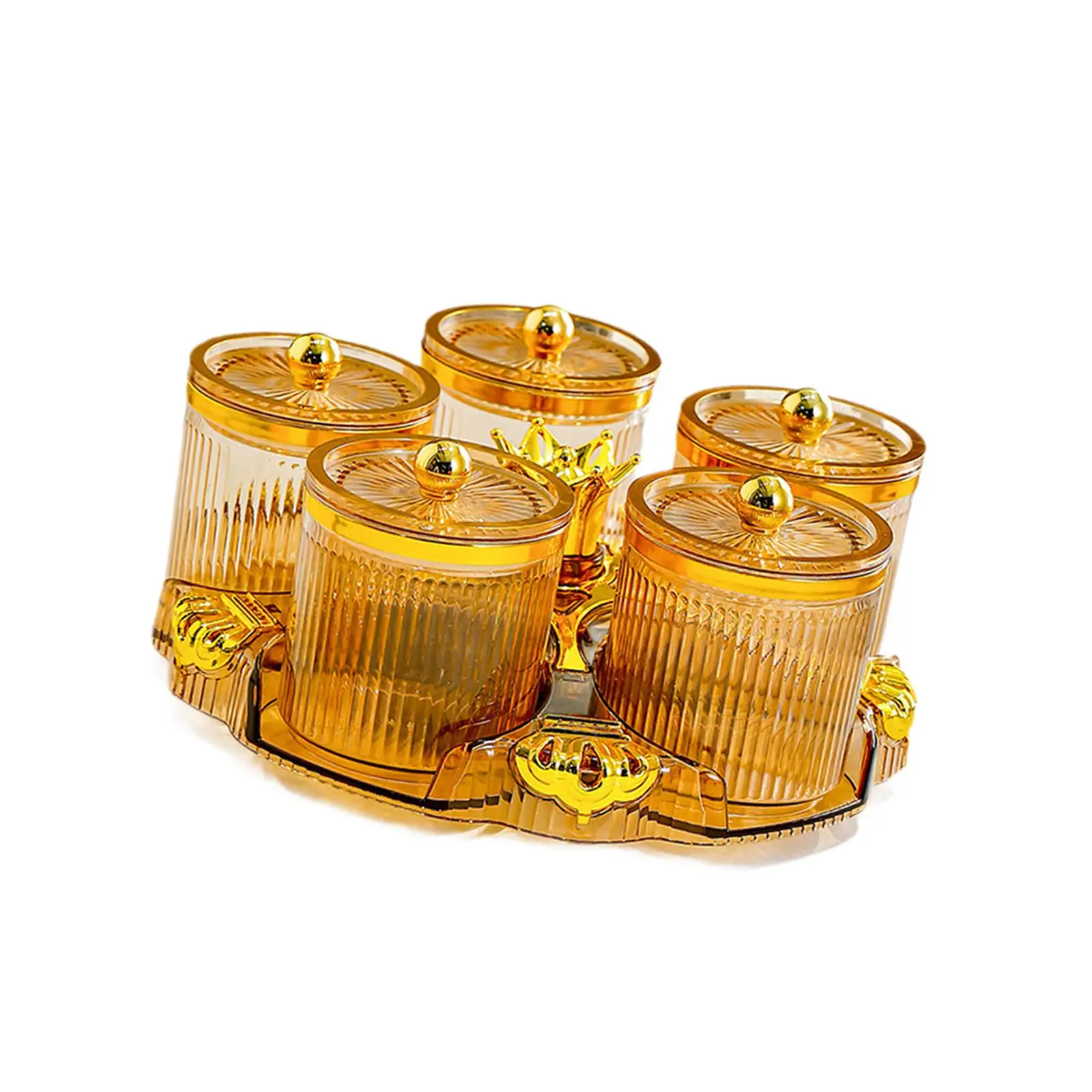 360 Degree Rotating Divided Serving Dish with Lid PP Material Dried Fruit Plate for Parties and Events