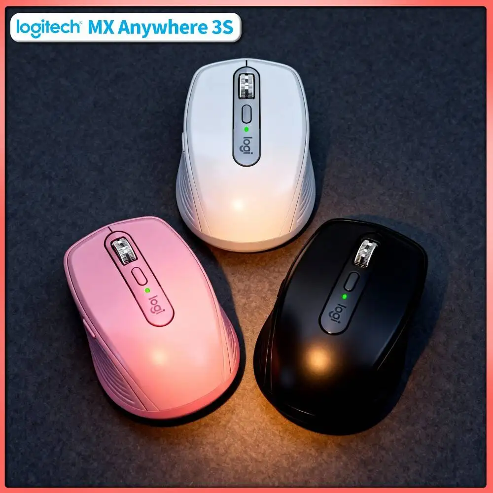 Durable MX Anywhere 3S Mouse - 8000 DPI, Hyper-Scroll Wheel, Silent Click, Ideal for Freelance Book Designer Travel Work