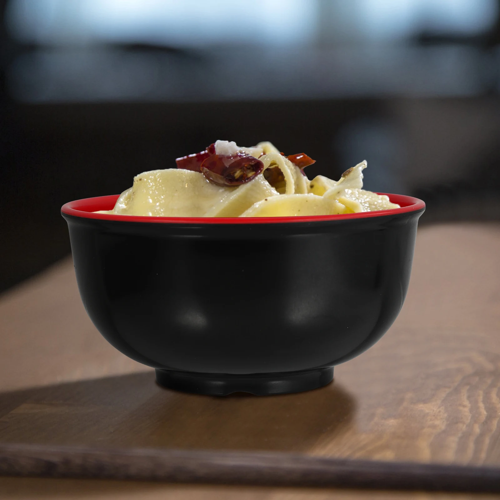 

4pcs Ramen Bowls 10.5Oz Creative Soup Bowls High Temp Resistant Kitchen Tableware Set For Noodles Salads Desserts Black Red