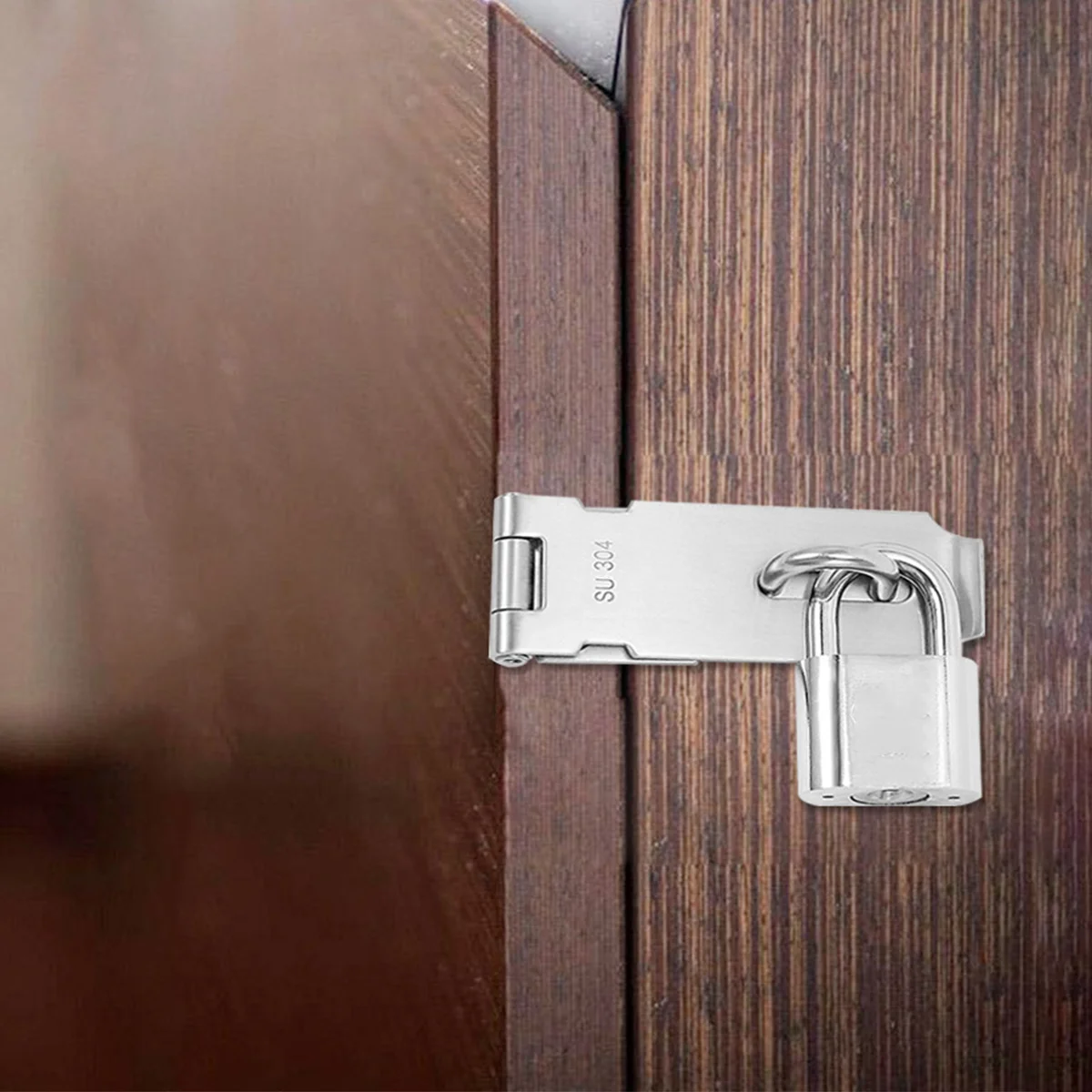 

3pcs Thickened Stainless Steel Lock Latch Door Hasp Heavy Duty Padlock Clasp 3Inch 4Inch 5Inch Durable Hardware Fixing Kit For