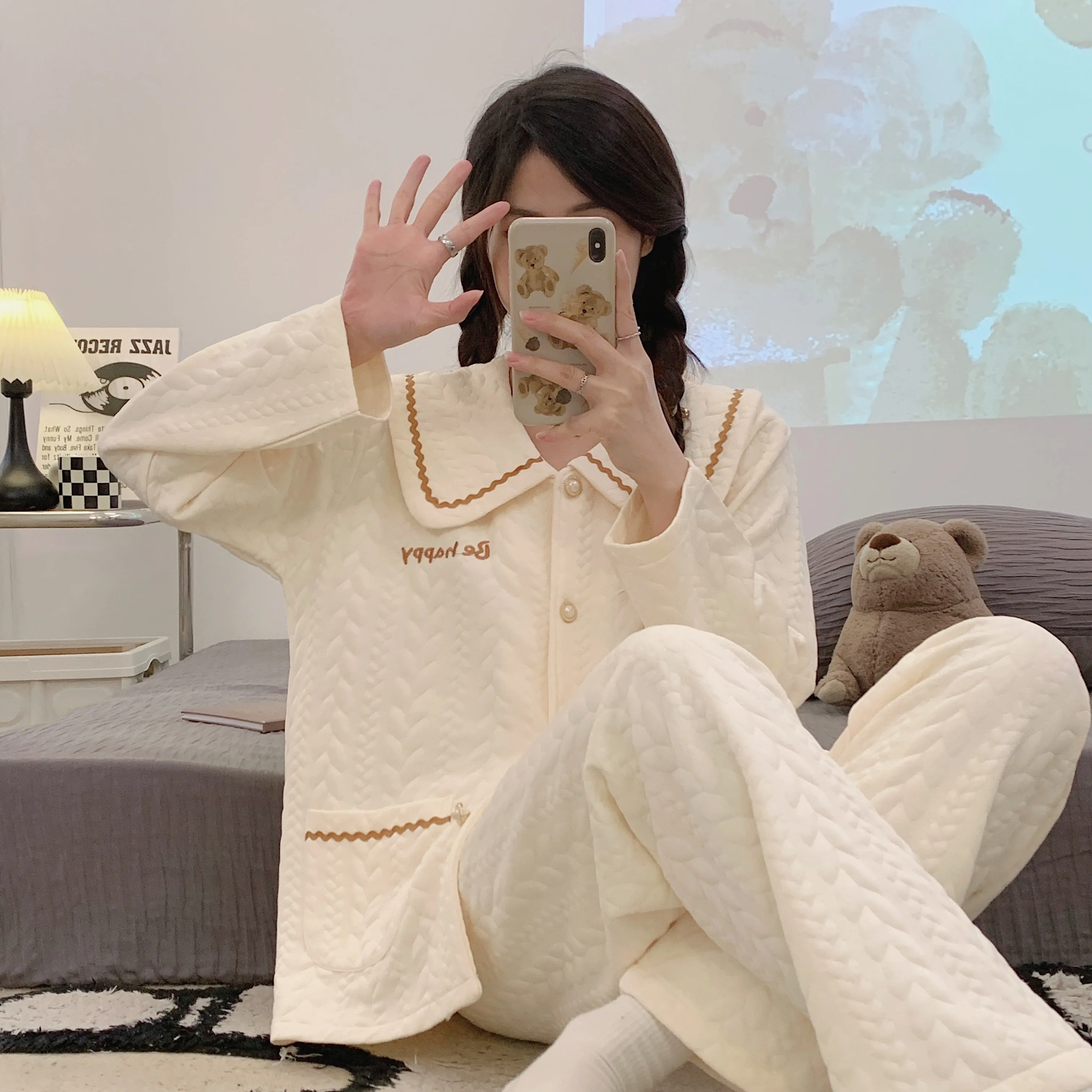 

Комплекты пижам для взрослых: женская всесезонная ночная одежда из вискозы с принтом, круглым вырезом, рукавом три четверти, бриджи, коллекция 2026