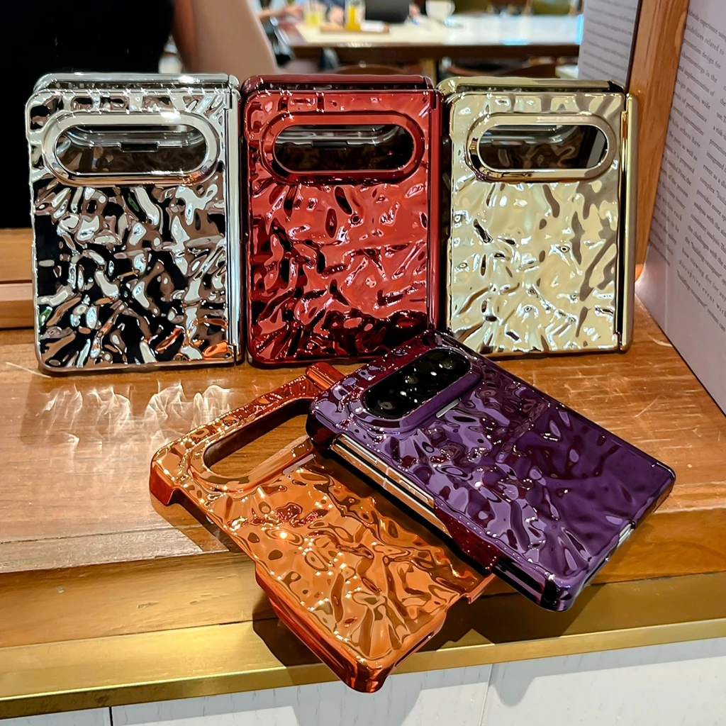 

Luxury Solid Color Electroplated Pleated Texture Glossy Shockproof Protective Phone Cover Case for Huawei Pura X Max
