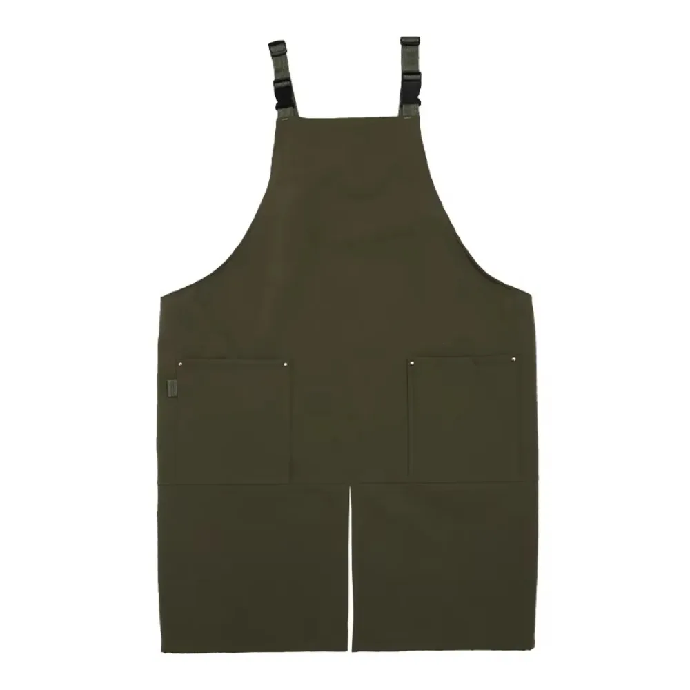 With Pockets Waterproof Kitchen Apron Anti-dirty H-shaped Straps Front Split Apron Oil Resistant Salon Work Clothes
