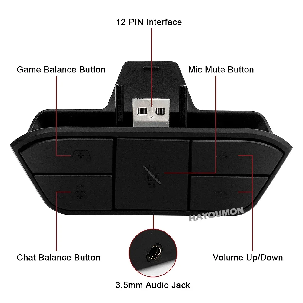 For Xbox ONE Stereo Headset Adapter Audio Mic Headphone Conv