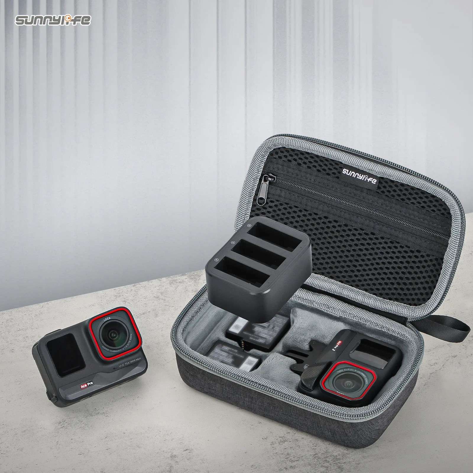 Sunnylife กระเป๋าสําหรับ Insta360 Ace Pro 2/1 ชุดแบตเตอรี่พกพากล่องป้องกันอุปกรณ์เสริมสําหรับ Ace Pro