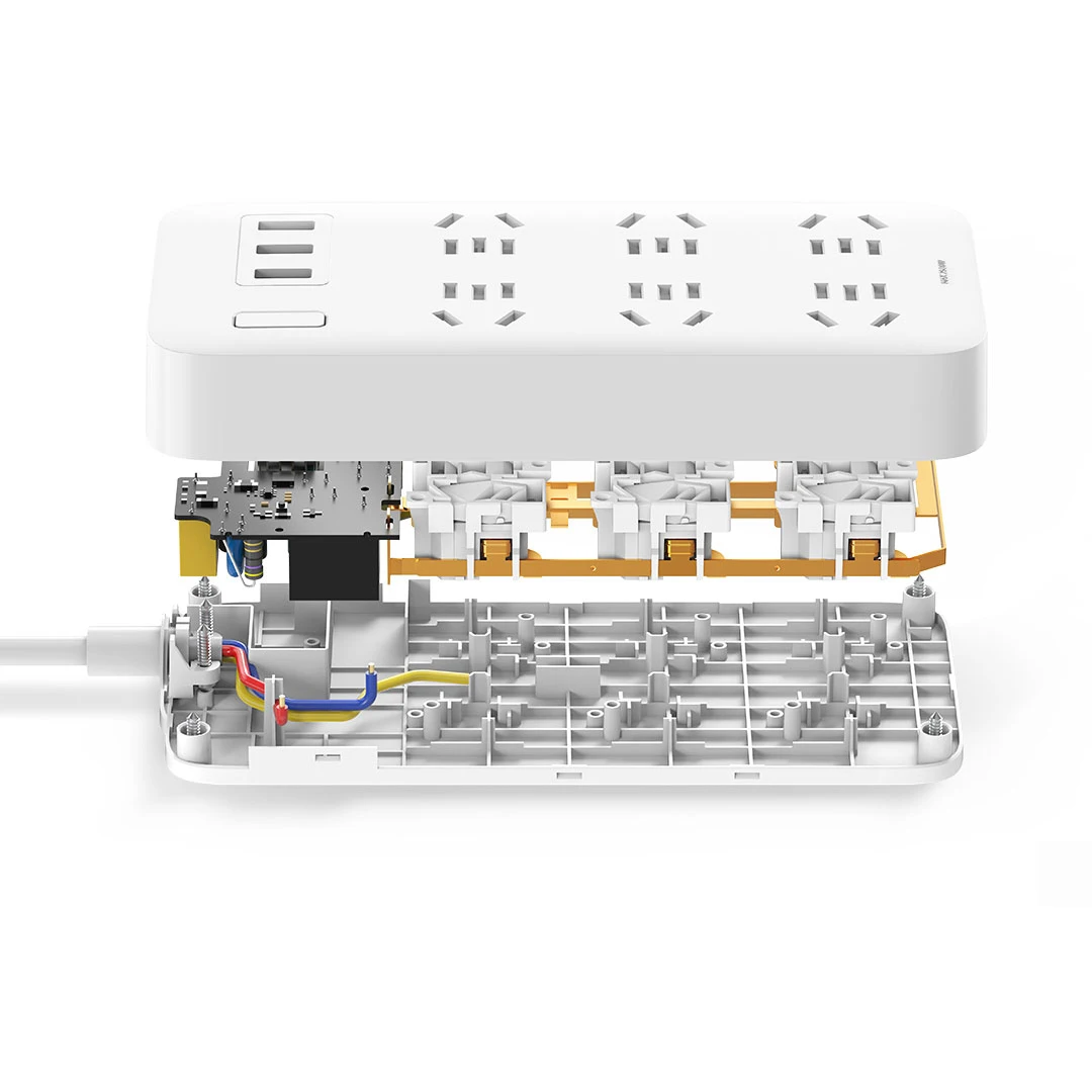 Xiaomi Mi mijia ciabatta 1.8m(5.9ft) 6 prese 10A 250V 2500W 3USB porta 5V 2.1A ricarica rapida protezione da sovraccarico di alta qualità