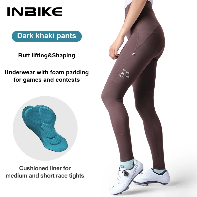 Inbike Women\'s Cycling Pants High Elasticity Bike Tights Legging For Riding With Pockets Mtb Mountain Biking Pants