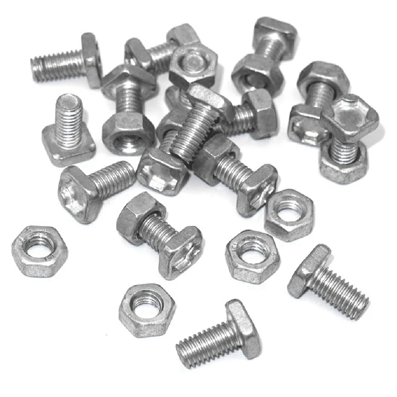 100Sets Greenhouse Nuts & Bolts Cropped Head Aluminium Nuts Bolts For Glasshouse Building Repairing Waterproof Universal