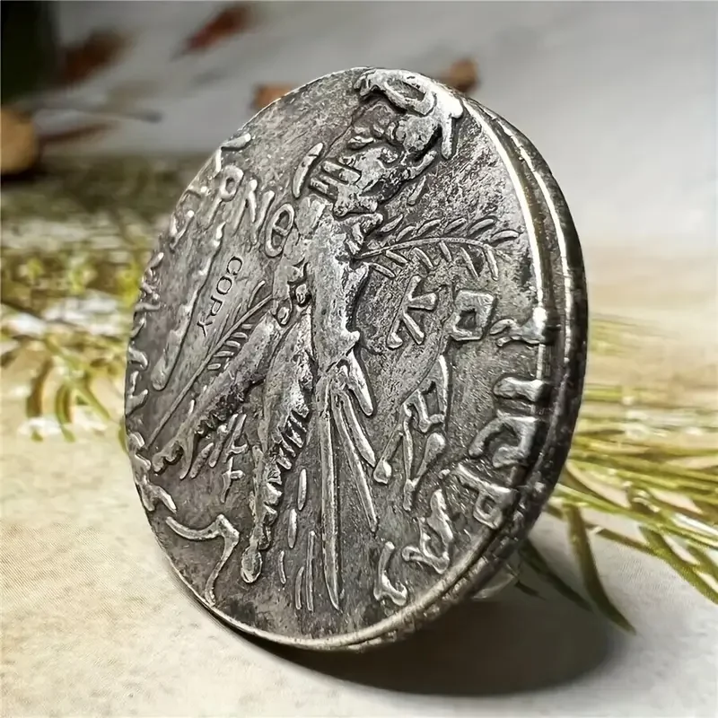 Ancient Greek Cippus Sun-God Apollo Head Portrait Rare Copy Coin Leo The Zodiac Present Hellenic Myth Arts And Crafts Collection