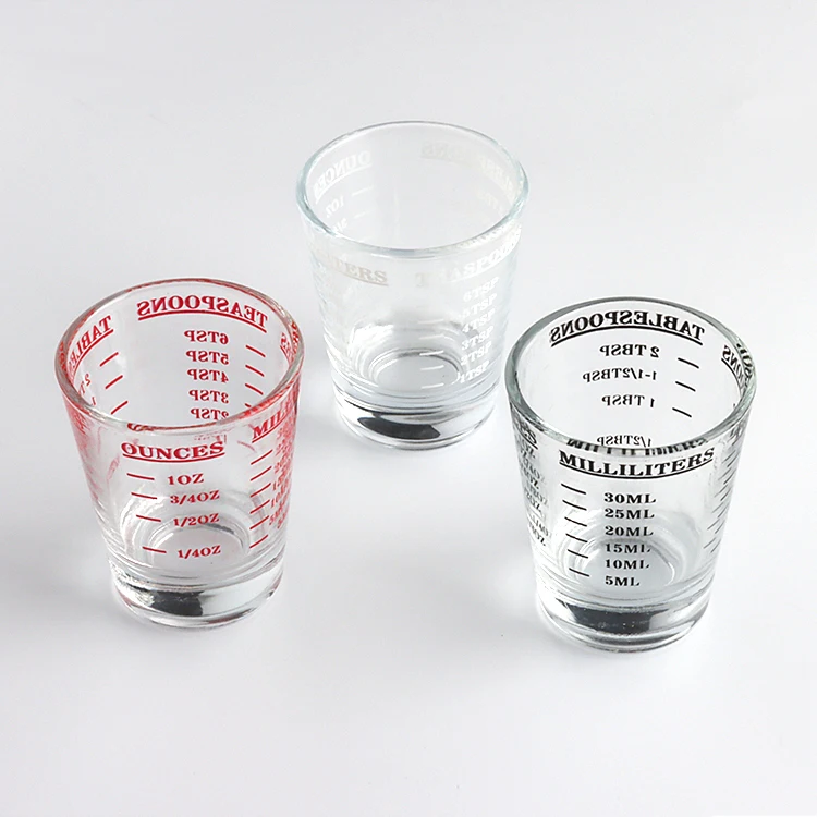 Thickened Italian Glass Ounce Cup with Scale for Concentrated Coffee And Baking Home Use 30ml 60ml Kitchen Cooking Utensils
