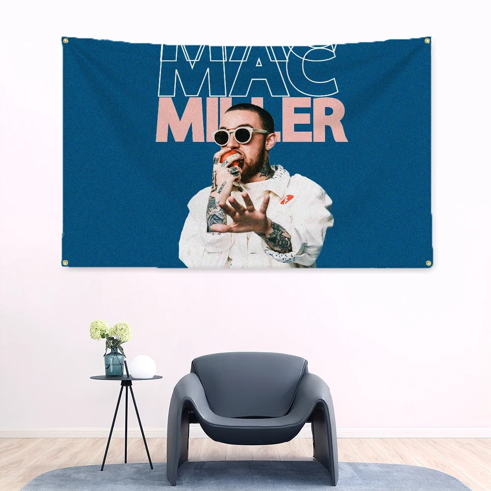 Granular Style Tapestry Mac Miller Hip Hop Flag to Hang Wall Hanging Fall Decor Wallart Flags for Bedrooms Home Decoration