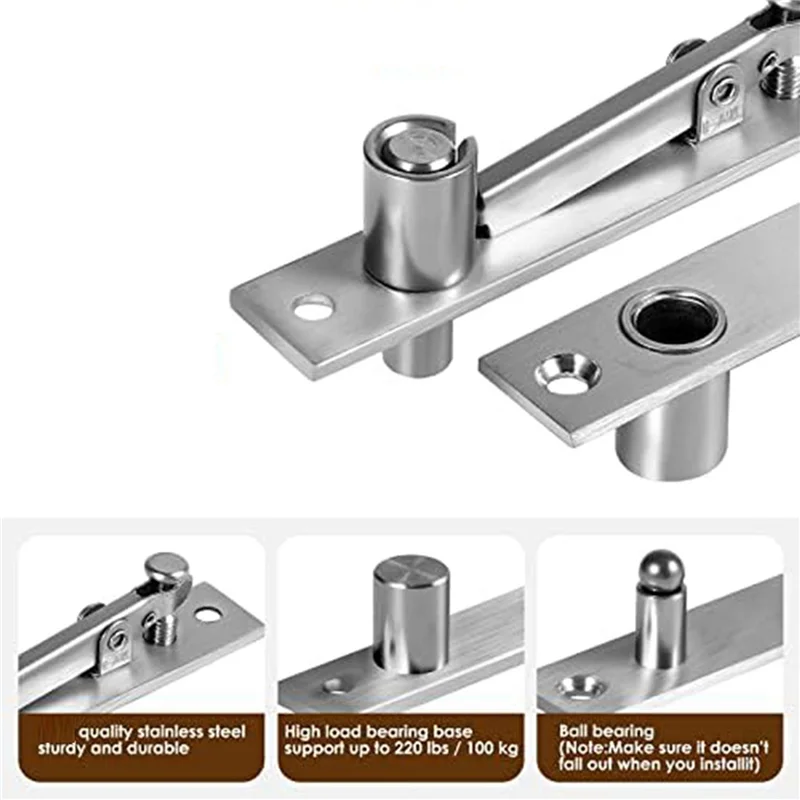 Поворотная петля для дверей PORK-2X, невидимая система поворотных петель с фурнитурой для ворот, для сверхмощных деревянных дверей до 200 фунтов типа I