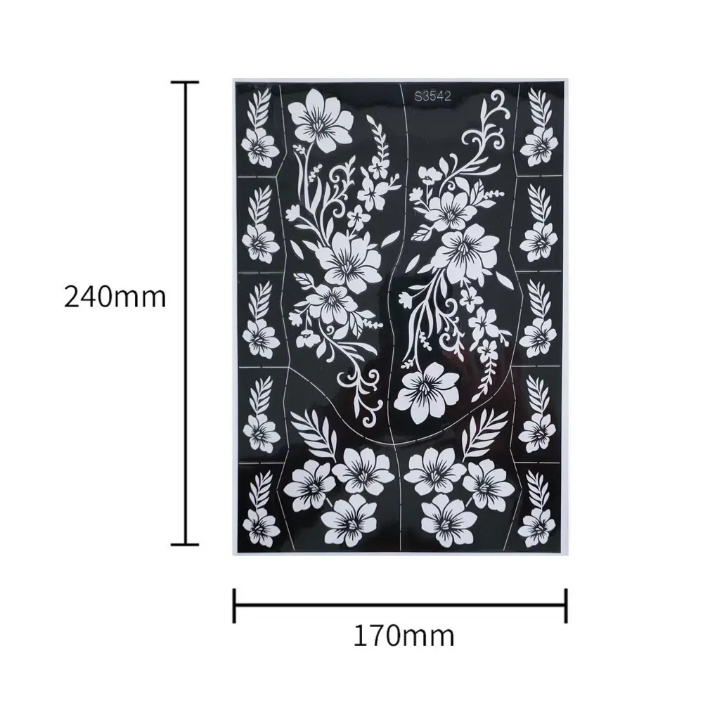 1Pc Hollow Henna Tattoo Template Reusable Flower Tattoo Stencil for Women Hand Body Art Henna  Tattoo Tools