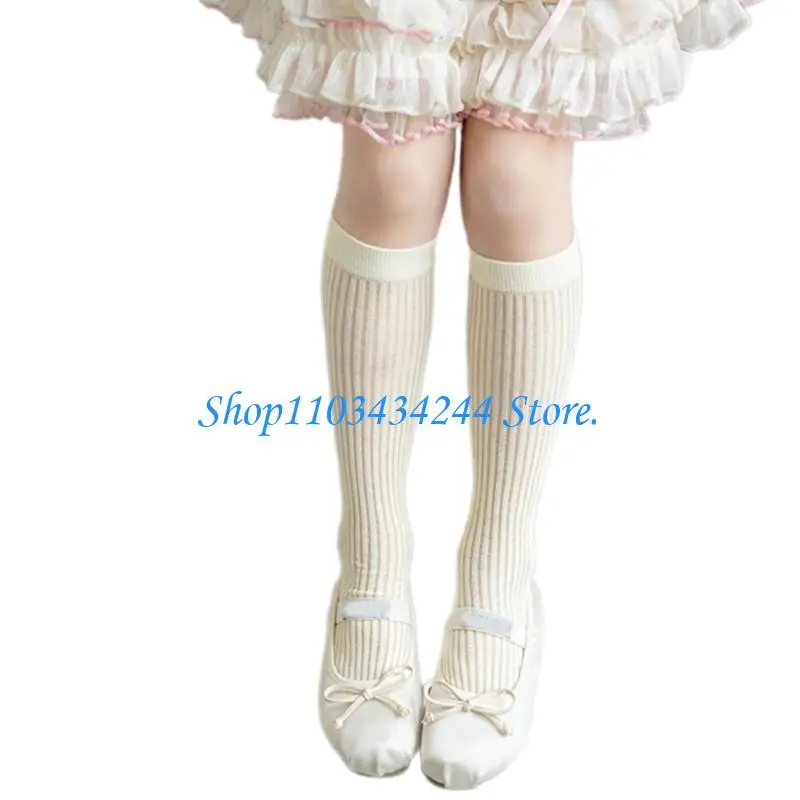  Breathable and Comfortable Children's Socks 3-13T Girls Calf Length Hosiery Middle Tube Socks for School and Parties